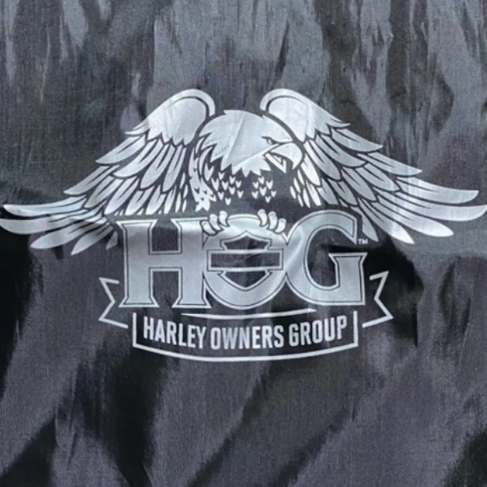 Harley Davidson HOG Owners Group Black Drawstring Backpack Bag NWOT